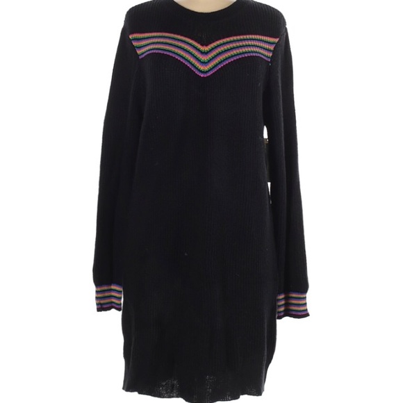 ABOUND - Striple Crew Neck Sweater Drees Black . - Picture 3 of 4